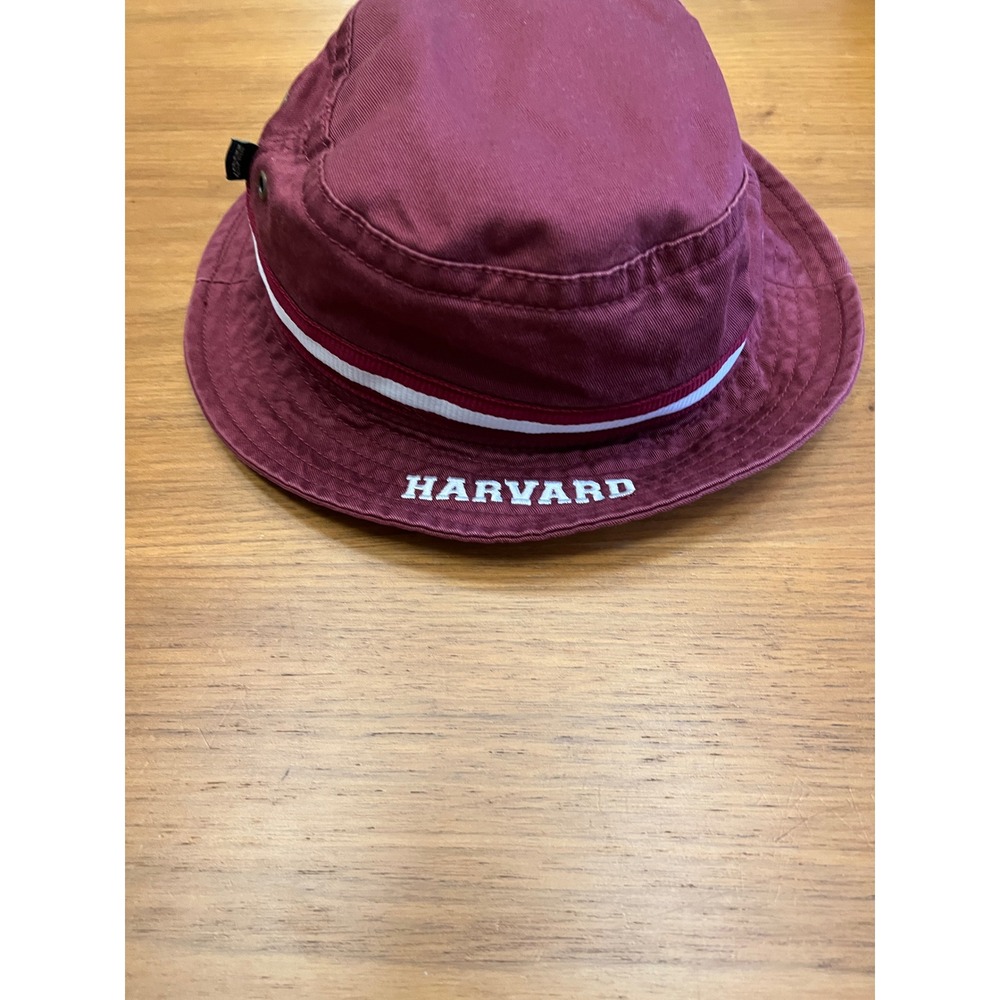 Legacy Harvard Bucket Hat Unisex S/M Burgundy Pre-owned Cotton Striped Trim